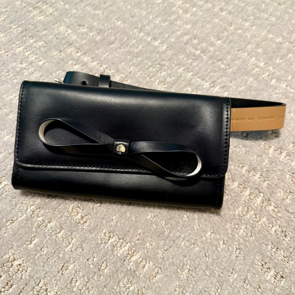 Kate Spade Black Bow Belt Bag NWOT